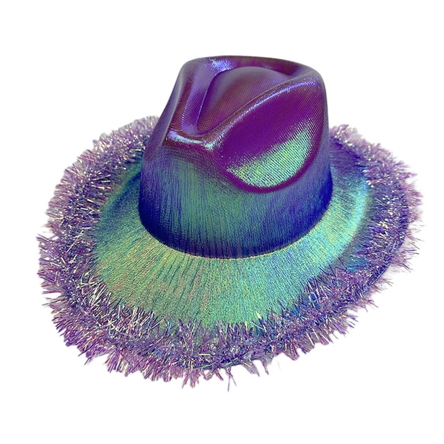 Sombreros de vaquera con decoración de ala ancha, transpirables y cómodos, sombrero de vaquero, sombrero de jazz, sombrero para el sol. Púrpura