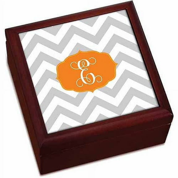 Personalized Chevron Initial Keepsake Box