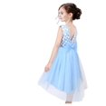 thumbnail image 2 of Girls Dress Blue Lace Check Pearl Hollow Tulle Princess Pageant Party 6 Years, 2 of 6
