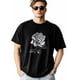 thumbnail image 2 of Camisetas de manga corta con dibujo abstracto de rosa y cuello redondo para hombre, 2 of 8