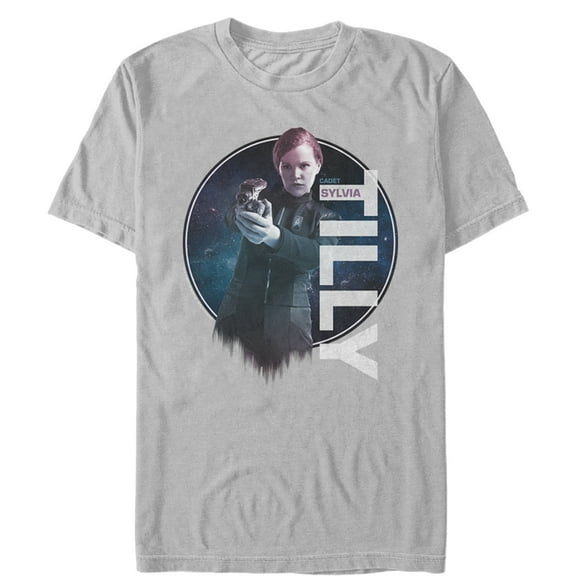 Men's Star Trek: Discovery Cadet Sylvia Tilly Phaser On Stun  Graphic Tee Silver Small