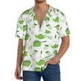 thumbnail image 7 of Lsque Kitchen Utensiles Cooking Pots print Men's Cuban Collar Short Sleeve Shirt Summer Beachwear Casual Button Down Fashionable Vacation Leisure Shirt-3X-Large, 7 of 7