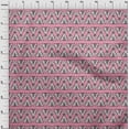thumbnail image 3 of oneOone Cotton Poplin Fabric Floral & Triangle Block Printed Fabric 1 Yard 42 Inch Wide, 3 of 4