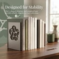 thumbnail image 3 of Unique Bargains 2Pcs Metal Laser Cut Tree Design Bookends Grey Flowers 7.9*4.3*6.7inch, 3 of 5