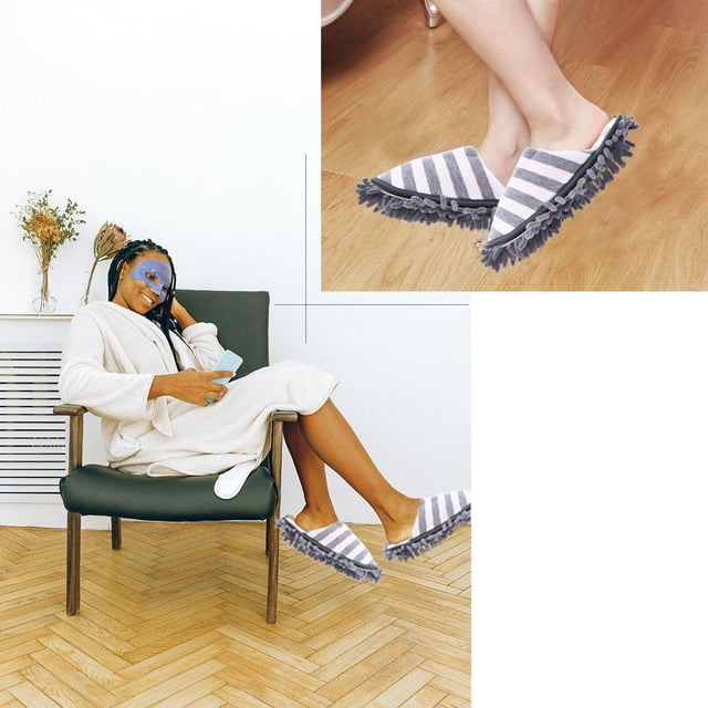 unbranded 1Par Cleanslippers Chenilla Con Microfibra Para Suelos Hardwood Baldosas Y Vinilo