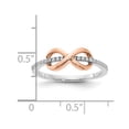 thumbnail image 3 of 14K White and Rose Gold Infinity Ring with Accent Diamonds, 3 of 5