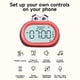 thumbnail image 3 of Temporizador visual recargable, reloj despertador de boca grande, 3 alarmas, reloj con pantalla grande LED fuerte con puerto de carga USB, (rojo), 3 of 5