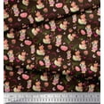 thumbnail image 3 of Soimoi Brown Heavy Canvas Fabric Balloon & Teddy Bear Kids Printed Fabric 1 Yard 58 Inch Wide, 3 of 3