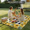 thumbnail image 4 of Outdoor Rug 5x7 ft Farmhouse Sunflowers Floral Print Waterproof Outdoor Patio Rug Mat Non Slip Outside Area Rugs Carpet for RV,Camping,Porch,Deck,Pool,Balconybackyard,Black And White Check Plaid, 4 of 9