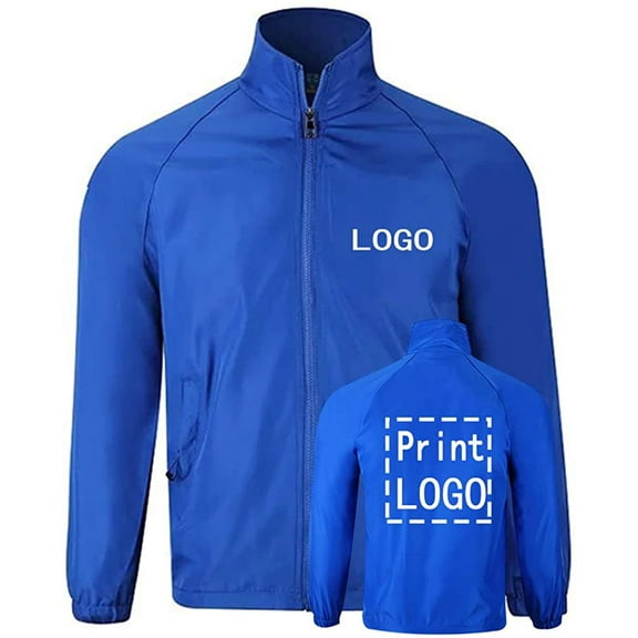 YOWESHOP Long Sleeve Shirts Windbreaker Customize Your Logo Workwear Jackets for Outdoor Team Work Uniform Unisex