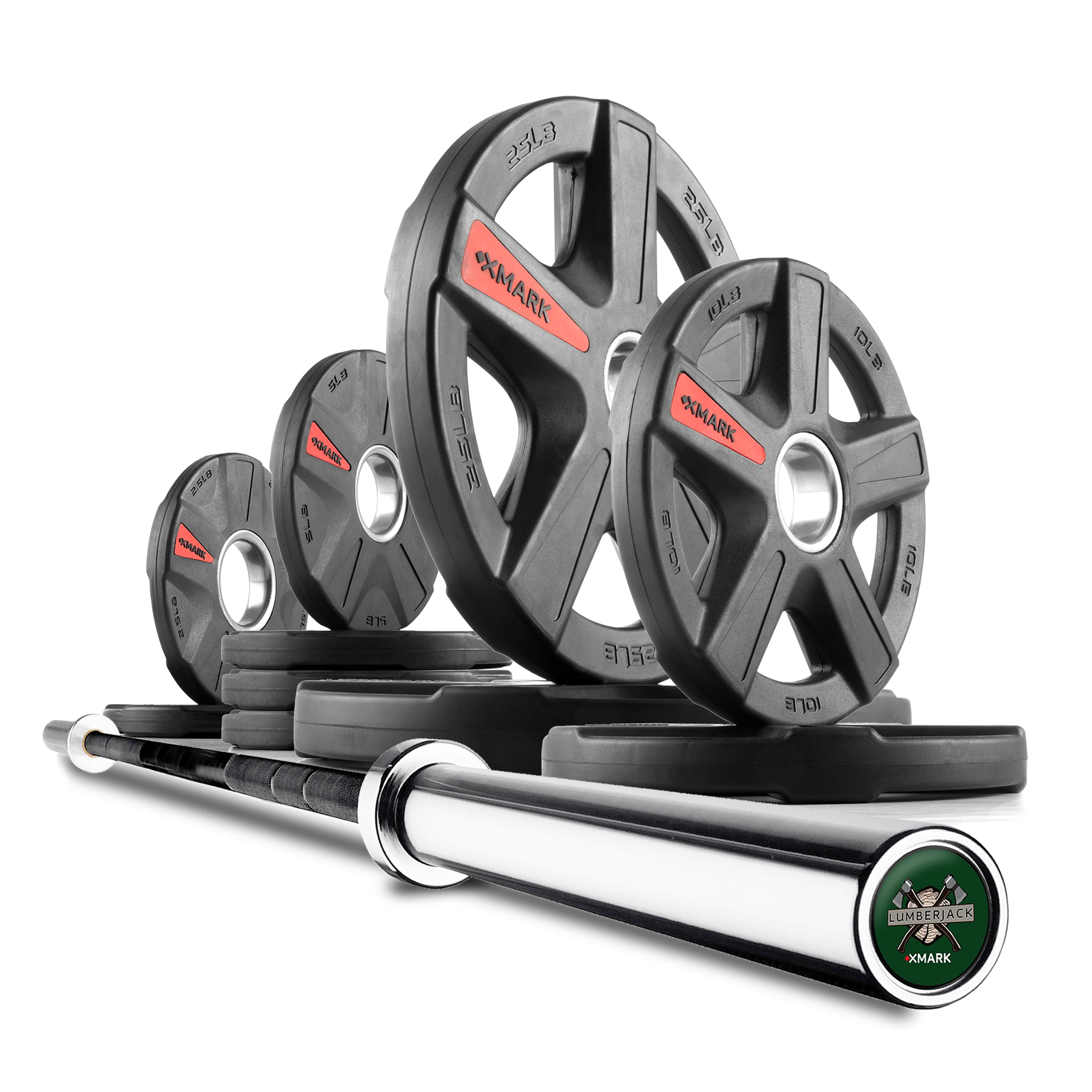 XMark LUMBERJACK 7' Olympic Bar, Chrome with Black Manganese Phosphate