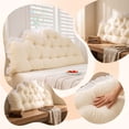 thumbnail image 5 of QISIWOLE Beige Dorm Twin Headboard Wedge Pillow, 39in Handmade Support Backrest Large Bolster Cushion with Two Large Side Pockets and Removable Cover, 5 of 7