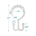 thumbnail image 3 of Amazer Plastic Shower Curtain Hooks, Shower Curtain Hooks, Double Shower Curtain Hooks Clear Shower Hooks for Shower Curtain Bathroom Set of 12, 3 of 7