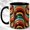 Black, variant on Retro Rainbow Coffee Mug, Floral Arch Mug, Ceramic Cup
