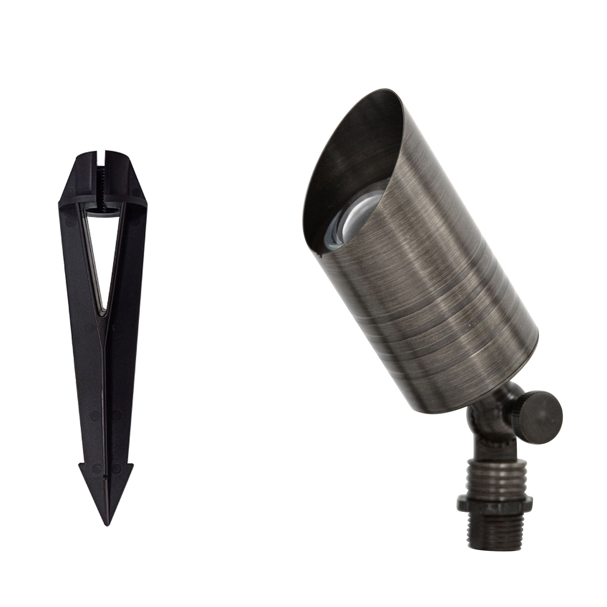 LNC 6W Solid Bronze LED Outdoor Spotlight 2700K Warm White 490 Lumens for Low Voltage Landscape Lighting of Yard, Lawn, Garden, Patio, Trees & House