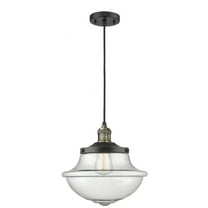 201C-BAB-G544-Innovations Lighting-Oxford - 1 Light Cord Hung Mini Pendant In Traditional Style-11.5 Inches Tall and 11.75 Inches Wide-Black Antique