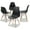 Black, variant on COMHOMA Dining Chair PVC Plastic Lounge Chair Kitchen Dining Room Chair, White Set of 4