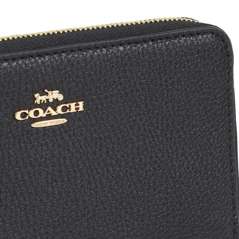COACH IM/Black Medium ID Zip Wallet in Leather, Model CA733