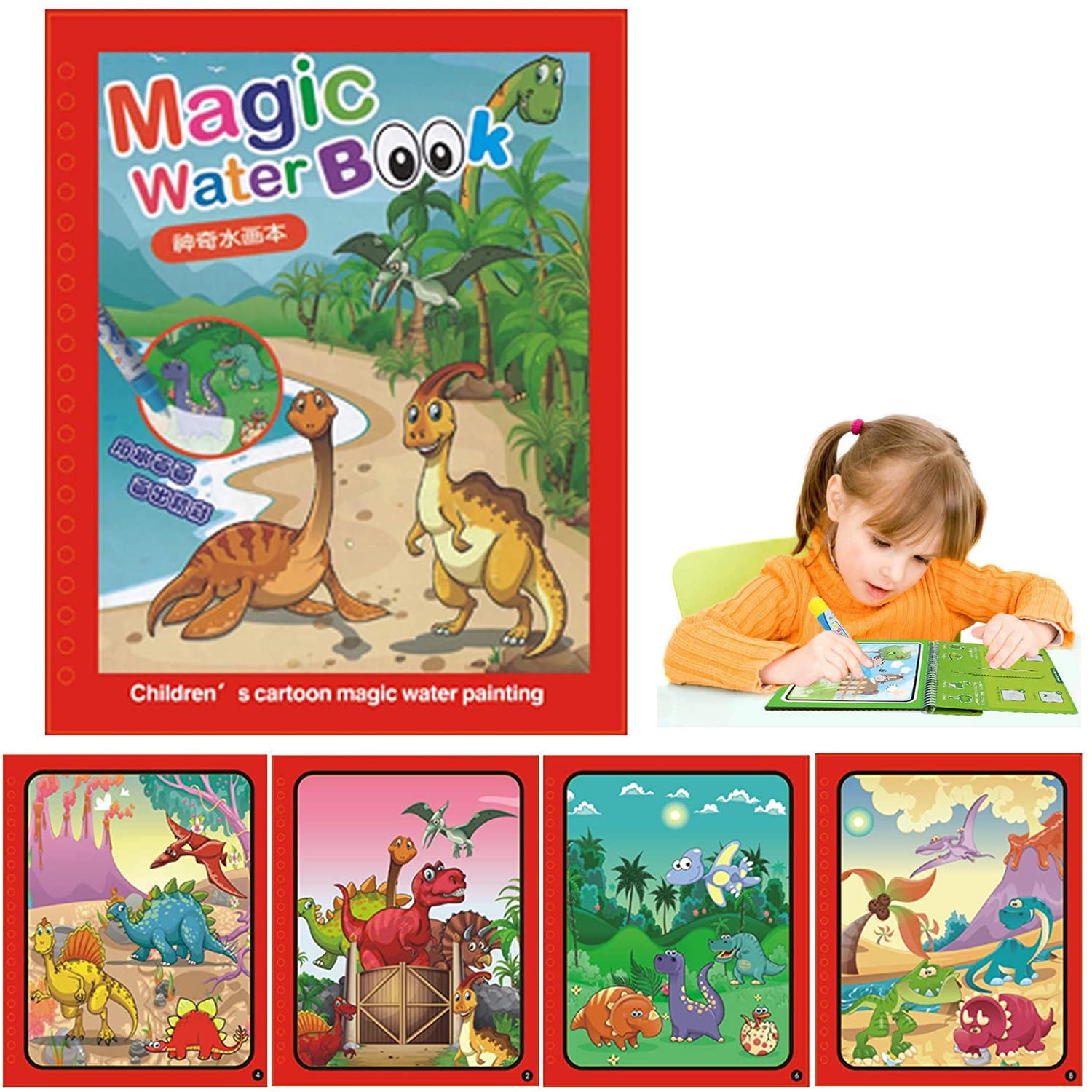 Wholesale New Magic Kids Water Drawing Book With 1 Magic Pen Children  Intimate Coloring Book Water Animals Painting Board Gifts - Animals & Pets  - AliExpress
