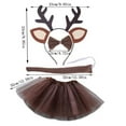 thumbnail image 3 of Diadema navideña con ciervo Vestido infantil Diadema bonita Conjunto de vestido tutú, 3 of 8