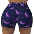thumbnail image 2 of Haiem Eggplant No Front Seam Biker Shorts for Women Yoga Workout Gym Bike Shorts with Tummy Control Moisture-Wicking-X-Large, 2 of 9