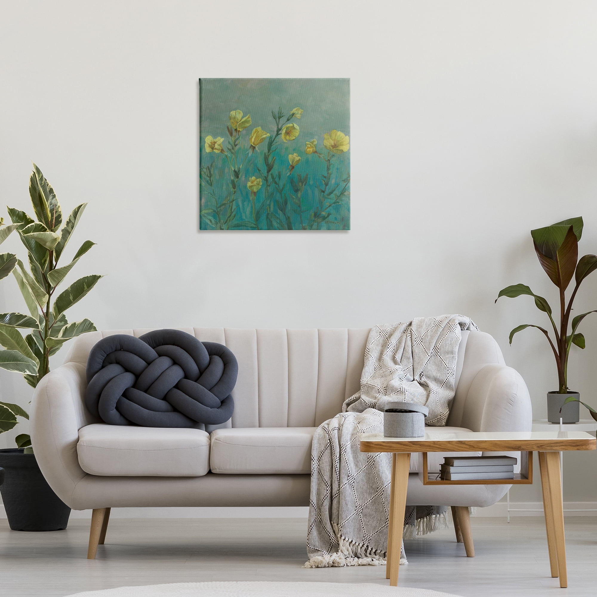 Stupell Industries Floral Buttercup Meadow Landscape & Nature Painting Wrapped Canvas Art Print Wall Art, 24 x 24
