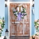 thumbnail image 4 of Corona de Pascua con cruz y tela blanca, 15.35 pulgadas, color morado, para puerta de entrada, con enredadera artificial, lirios y lazo para decoración rústica y campestre de interiores y exteriores., 4 of 6