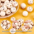 thumbnail image 6 of 100pcs 5 Styles Face Wood Beads 15~18mm Wooden Beads with 4~5mm Hole Spacer Beads Wooden Loose Bead for Angel Head DIY Bracelet Necklace Jewelry Macrame Hair Crafts Christmas Decor, 6 of 9
