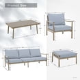 thumbnail image 7 of 6 Piece Aluminum Patio Furniture Set, Outdoor Armchair with 3-Seat Sofa, All-Weather Outdoor Sectional Sofa with 2 Ottomans and Coffee Table, 7 of 7