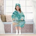 thumbnail image 7 of Wearable Blanket with Sleeves and Pocket Oversized Hooded Sweatshirt 3-14 YR Beautiful Watercolor Stars L, 7 of 7