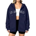 thumbnail image 2 of Hurxie Womens Cotton Hoodies Long Sleeve Sweatshirts Cute Lightweight Fall Winter Casual hooded Pullover Tops with Pocket, 2 of 6