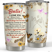 SANDJEST Best Friend Tumbler 20oz Besties Gifts for Women Girl Soul Sister Bestie Stainless Steel Insulated Tumblers Coffee Travel Mug Cup Friendship Gift for Birthday Christmas