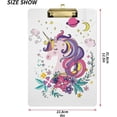 thumbnail image 2 of FMSHPON Beauty Cosmic Unicorn Flowers 1 Clipboard Hardboard Wood Nursing Clip Board and Pull for Standard A4 Letter 13x9 inches, 2 of 7