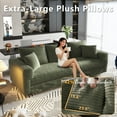 thumbnail image 6 of 82.7'' Oversized Corduroy Couch, Modular Sectional Sofa with 2 Ottomans, Upholstered 3 Deep Seat U Shape Sofa, Convertible Cloud Couches with Chaise Lounge for Living Room, Apartment,Green, 6 of 11