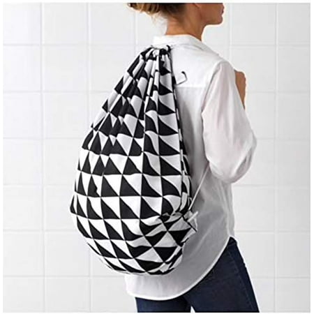 Ideal Bag - IKEA Snajda Laundry Bag Black White 603.299.47 Size 16 gallon