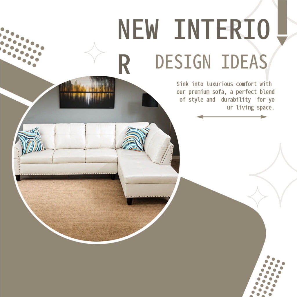 4-seater L-shaped sofawith 90° Swivel Cup Holders, apartment, living room, and office sofa(Includes 2 Pillows)