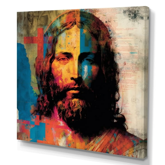 Designart Pop Art Jesus Portrait III Canvas Wall Art