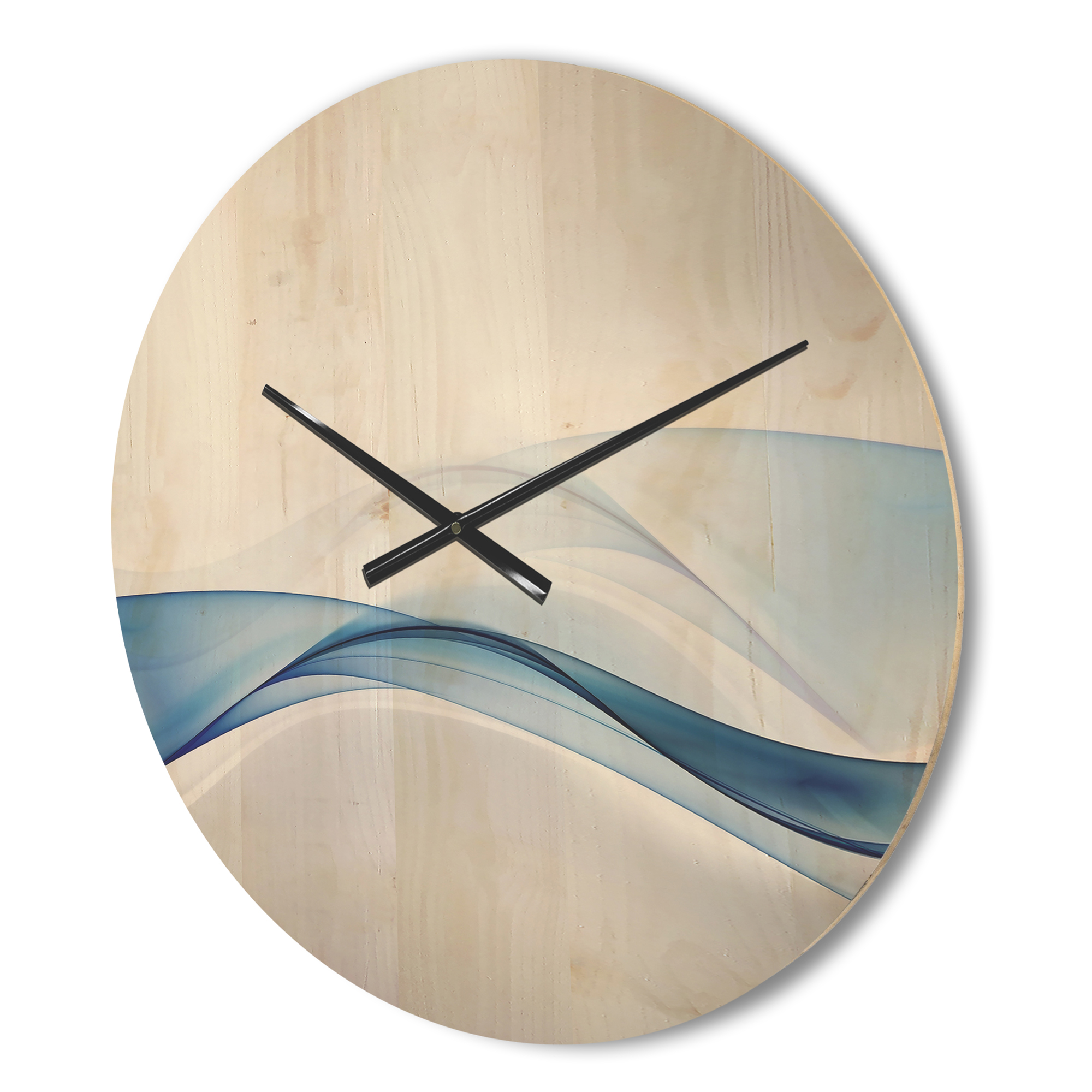 Designart 'Fractal 3D Wave of Water Splash ' Modern Wood Wall Clock