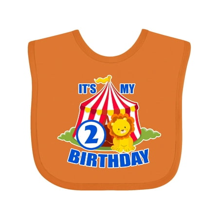 

Inktastic Its My Birthday Circus Tent with Lion 2 Years Old Gift Baby Boy or Baby Girl Bib