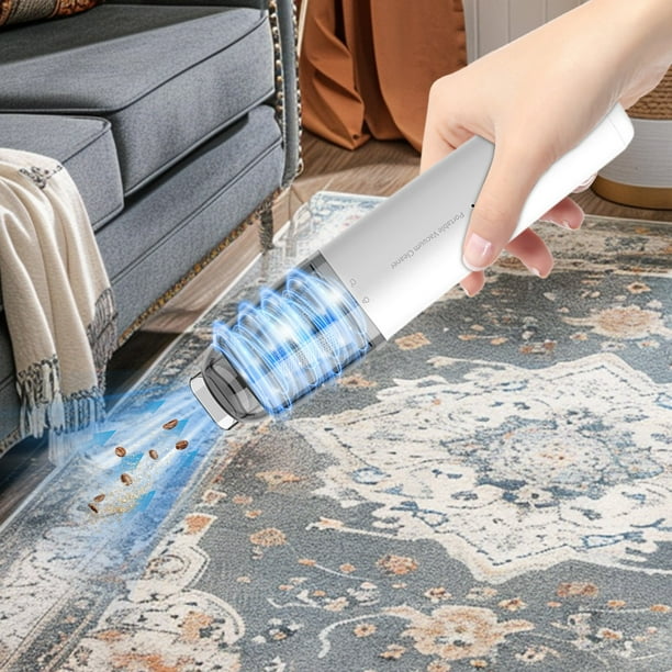 Mini aspiradora portátil de mano con carga inalámbrica, alta potencia, ideal para el coche y el hogar.