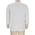 thumbnail image 3 of Lenpel Plus Size Tops for Women 3/4 Length Sleeve Criss Cross V Neck T Shirts Loose Tunic Blouses Soft Casual Tees(White,X-Large), 3 of 6