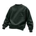 thumbnail image 4 of hoksml Men s Solid Crew Neck Sweatshirt Loose Fit Long Sleeve Chest Pocket for Fall Winter Daily Work Outdoor Comfort, 4 of 4