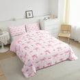 thumbnail image 4 of Feelyou Dreamy Pink Bowknot Full Size Comforter Sets for Girls, Kawaii Princess Crown Bedding Comforter Set, Cute Love Heart Reversible Bedding Sets, Luxury Bedroom Decor, 3 Pieces, 4 of 9