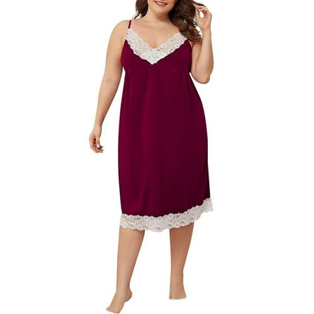 

PALACLOTH Women s Plus Size Nightgowns Sleepshirts Pajama Sleep Dress
