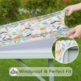 thumbnail image 6 of Pioneer Flower Floral Print Pattern Square Fitted Tablecloth with Elastic Edge,Square Table Cover,Washable Elastic Table Cover for Home Kitchen Party Decor 36"x36", 6 of 6