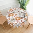 thumbnail image 6 of Fall Tablecloth 60 Inch Round Watercolor Burnt Orange Grey Pumpkin Leaves Table Cloth,Autumn Leaf Thanksgiving Stain Resistance Polyester Indoor Outdoor Table Covers for Kitchen Dining Party, 6 of 6