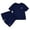 Z-Dark Blue64, variant on JIAYUE Girls Summer 2 Piece Outfit Sets Short Sleeve Round Neck Bow Embroidery Oversized Top And Elastic Waist Shorts Cozy Versatile Clothing Set For Kids 2-14 Years Old
