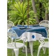 thumbnail image 3 of Outdoor Tablecloth with Umbrella Hole for Patio/Picnic/Party/Camping, Blue Marble Waterproof Table Cloth Round Cover Washable, Modern Gradient Abstract Art Chic Texture (Dia 60"), 3 of 9