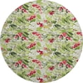 thumbnail image 2 of Addison Rugs Mayfield Premium Machine Washable Transitional Holiday Holly Aloe Round Rug, 8' x 8', 2 of 6
