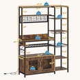 thumbnail image 2 of Wumubs para Cocina, Gabinete para Vinos con Toma de Corriente y 8 Ganchos, Cantina Bar Mueble para Casa, Estante para Vinos y Copas, Gabinetes de Almacenamiento, 120 * 40 * 170cm, 2 of 7